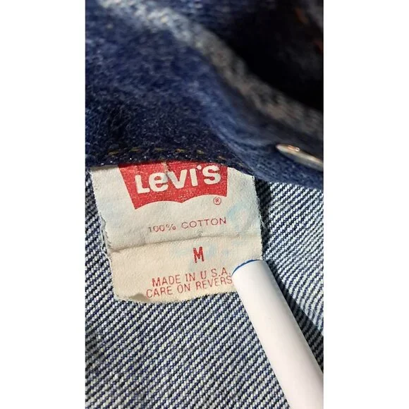 Vintage 1980s Levis Type III Trucker Jacket Kids M USA Womens XS/S Cropped - Picture 3 of 9